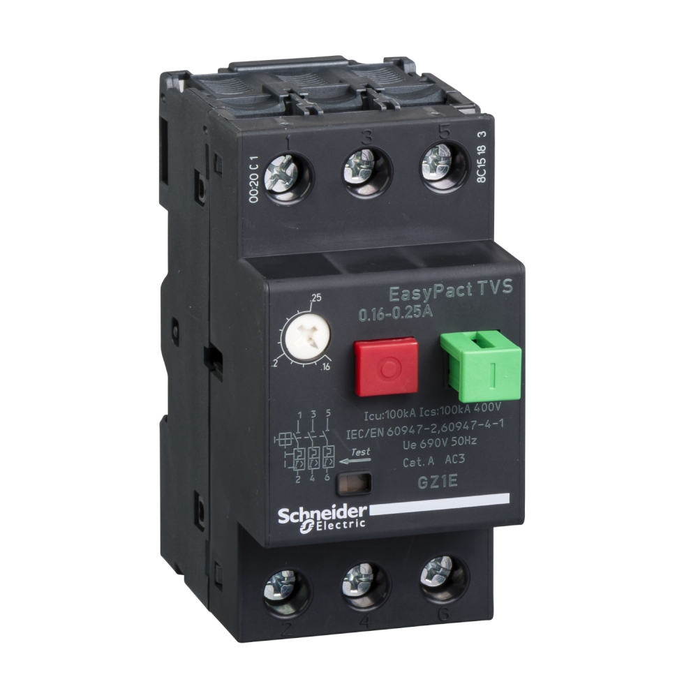 WYŁĄCZNIK SILNIKOWY MAGNETYCZNO-TERMICZNY 20..25A - GZ1E22 - SCHNEIDER ELECTRIC