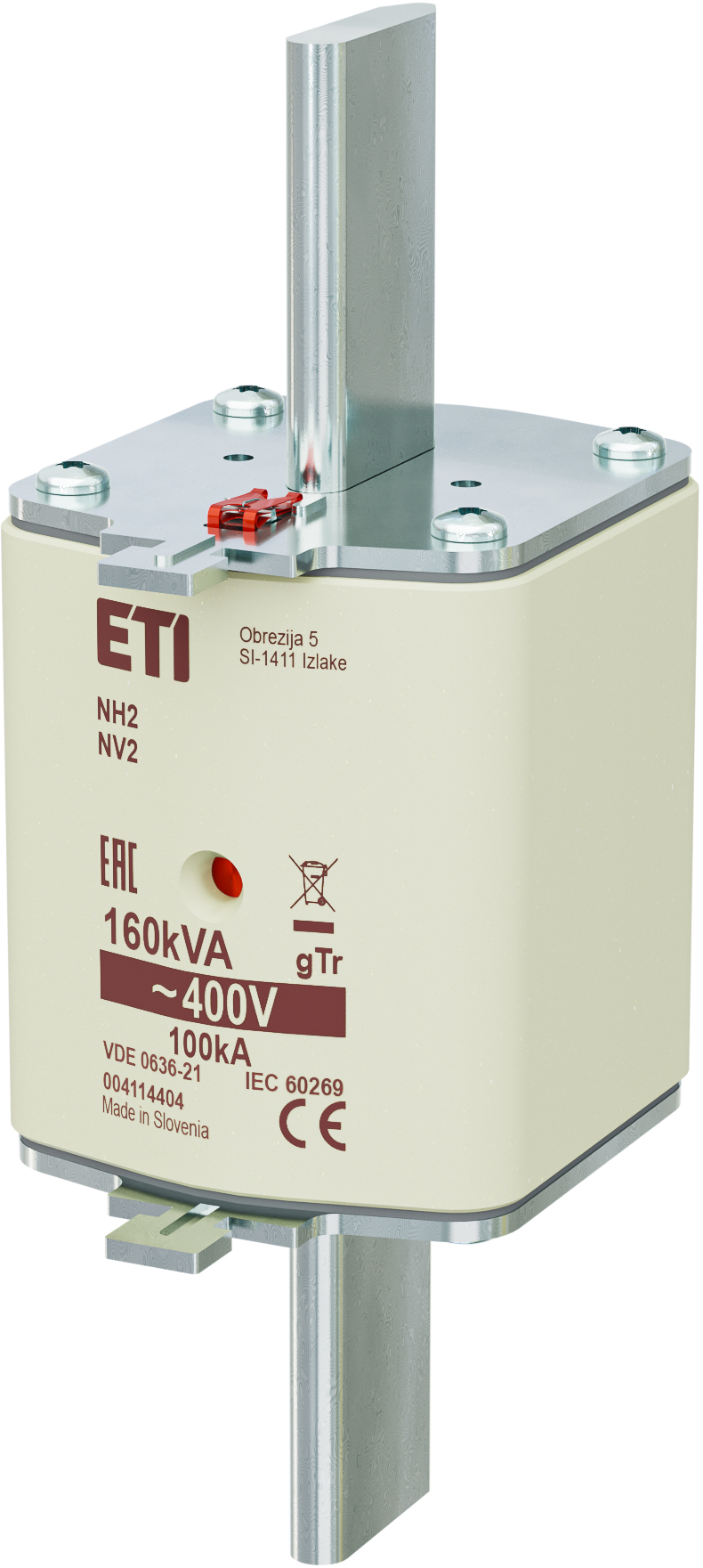 WKŁADKA TOPIKOWA NH - TRANSFORMATOROWA NH2 GTR 231A/400V 160KVA - 004114404 - ETI