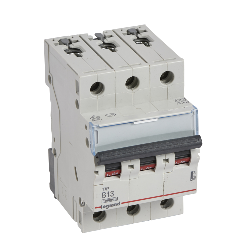 WYŁĄCZNIK NADPRĄDOWY B 13A 3 POLOWY CHARAKTERYSTYKA B SERII TX3 S313 - 404125 - LEGRAND
