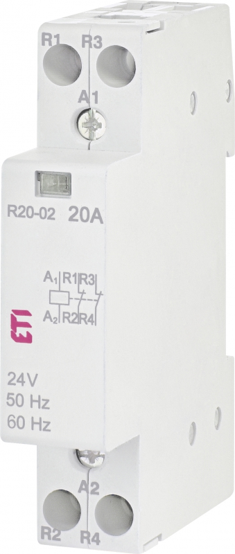 STYCZNIK MODUŁOWY 20A 2 STYKI ROZWIERNE (1 MOD. 2 BIEG.) R 20-02 24V - 002461231 - ETI