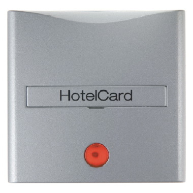 ŁĄCZNIK NA KARTĘ HOTELOWĄ-NASADKA Z NADRUKIEM I CZERWONĄ SOCZEWKĄ ALU B.1/B.7 - 16401404 - HAGER