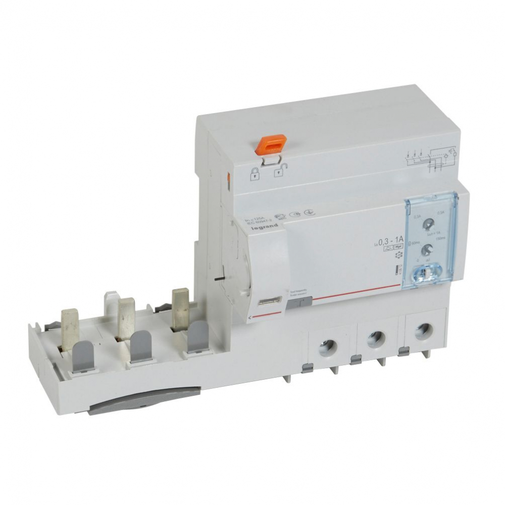 BLOK RÓŻNICOWY 125A Z REGULACJĄ 3-POLOWY 300-1000MA TYP HPI SERII DX3 PR 303 - 410612 - LEGRAND