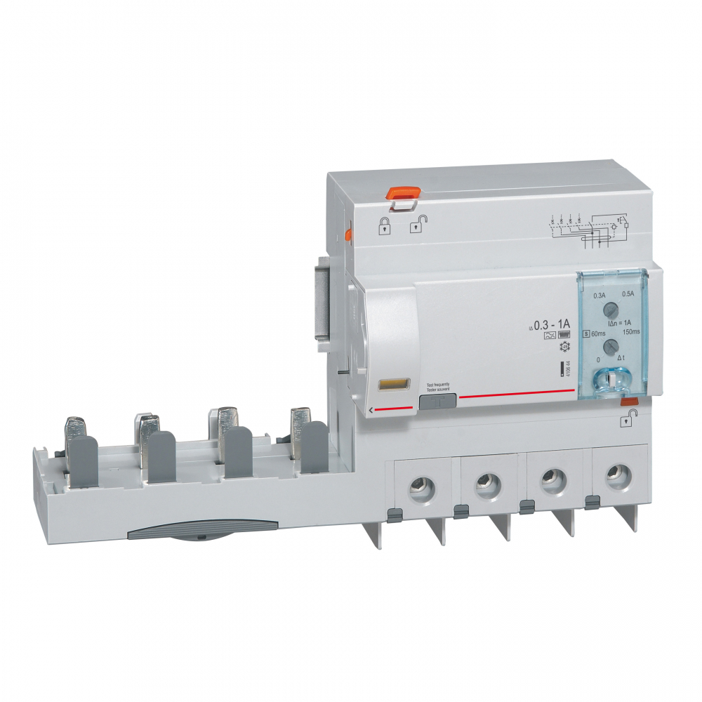 BLOK RÓŻNICOWY 125A Z REGULACJĄ 4-POLOWY 300-1000MA TYP HPI SERII DX3 PR 304 - 410644 - LEGRAND