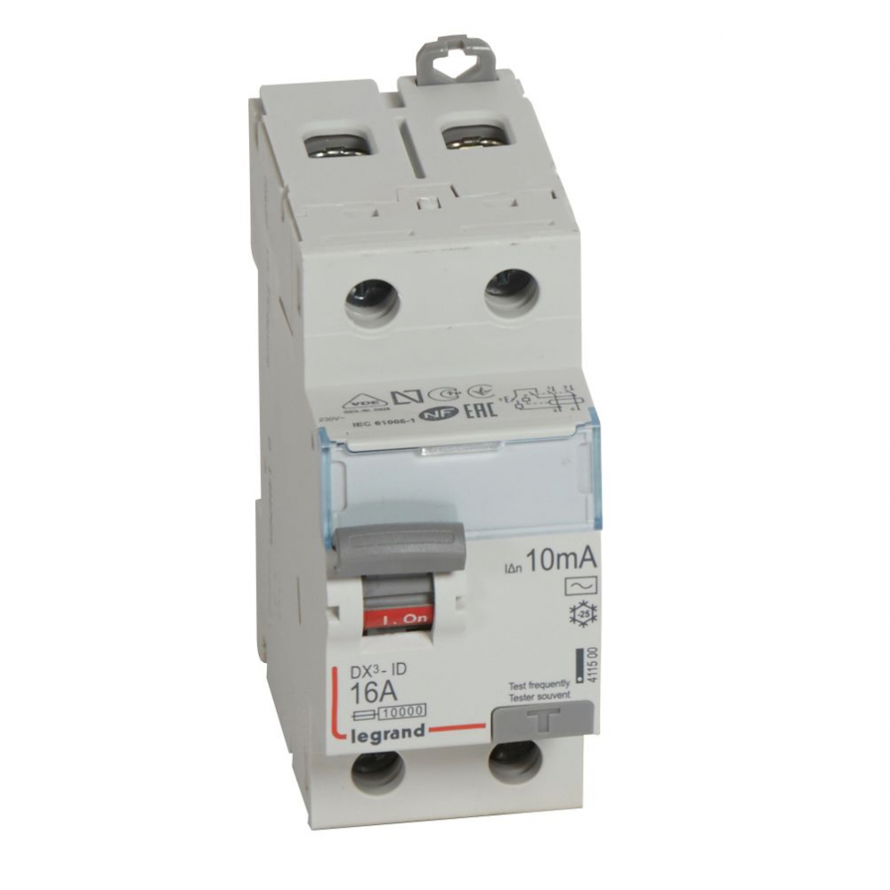 WYŁĄCZNIK RÓŻNICOWY 16A 10MA 2-POLOWY TYP AC SERII DX3 P302 - 411500 - LEGRAND
