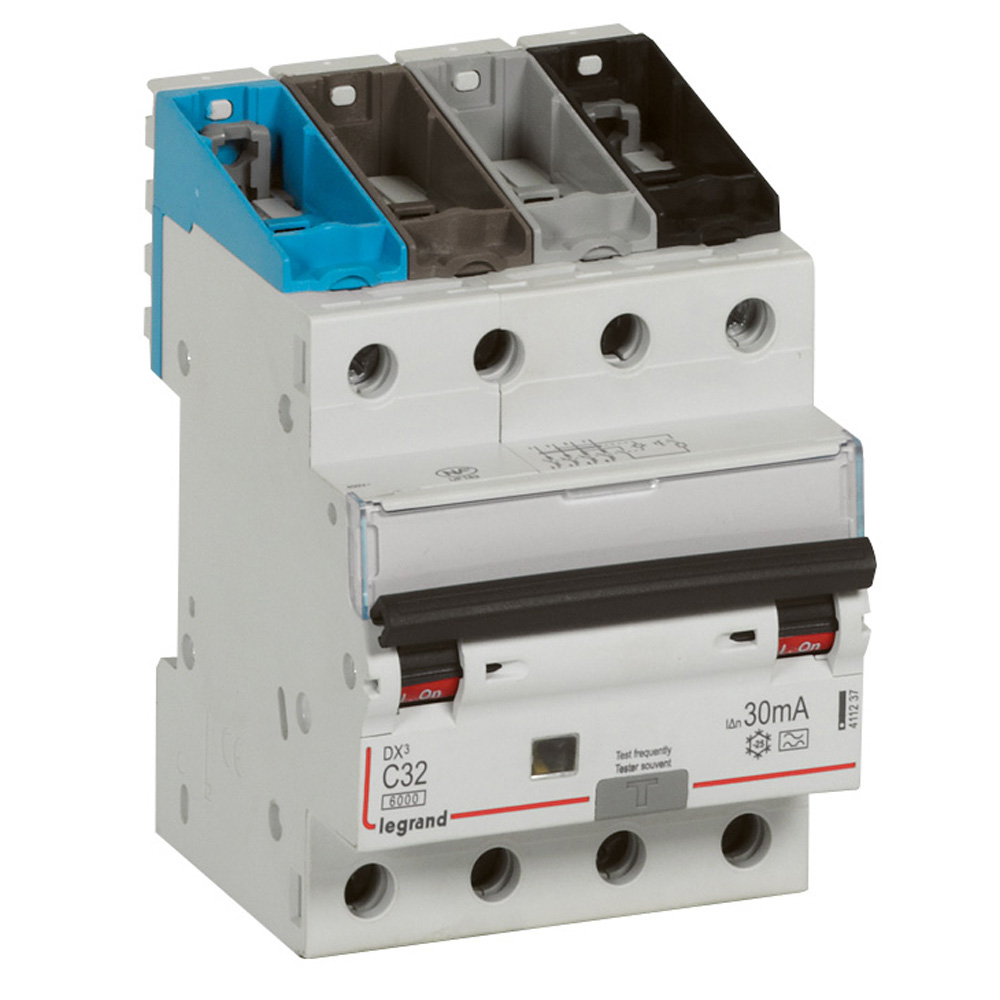 WYŁĄCZNIK RÓŻNICOWY Z CZŁONEM NADPRĄDOWYM C 32A 30MA 4-POLOWY TYP A SERII DX3 P 314 - 411237 - LEGRAND