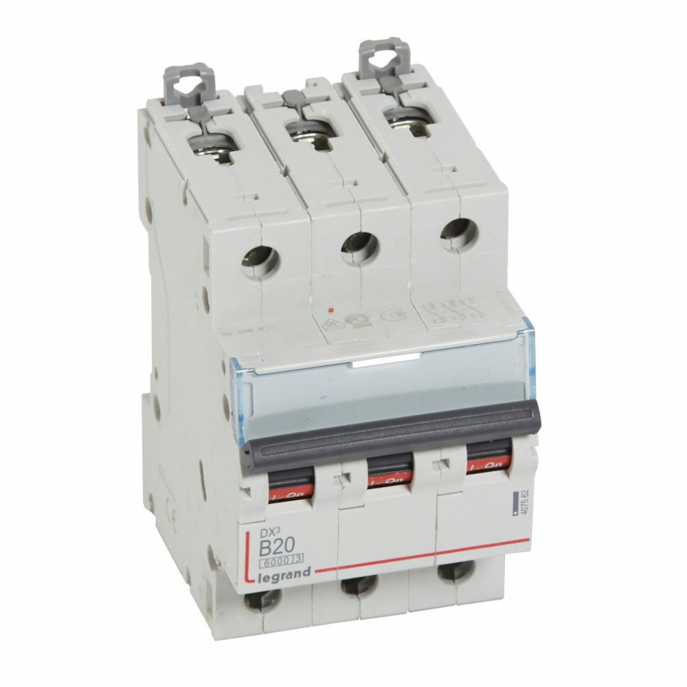 WYŁĄCZNIK NADPRĄDOWY B 20A 3-POLOWY CHARAKTERYSTYKA B SERII DX3 S303 - 407562 - LEGRAND