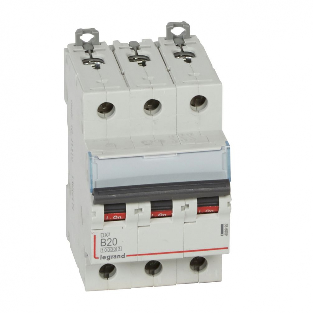WYŁĄCZNIK NADPRĄDOWY B 20A 3 POLOWY CHARAKTERYSTYKA B SERII DX3 S 313 - 408992 - LEGRAND