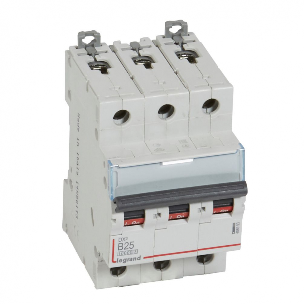 WYŁĄCZNIK NADPRĄDOWY B 25A 3 POLOWY CHARAKTERYSTYKA B SERII DX3 S 313 - 408993 - LEGRAND