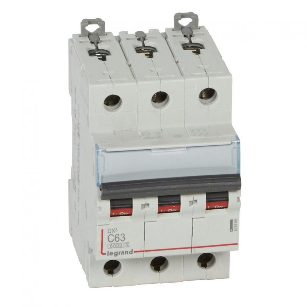 WYŁĄCZNIK NADPRĄDOWY C 63A 3 POLOWY CHARAKTERYSTYKA C SERII DX3 S 303 - 407865 - LEGRAND