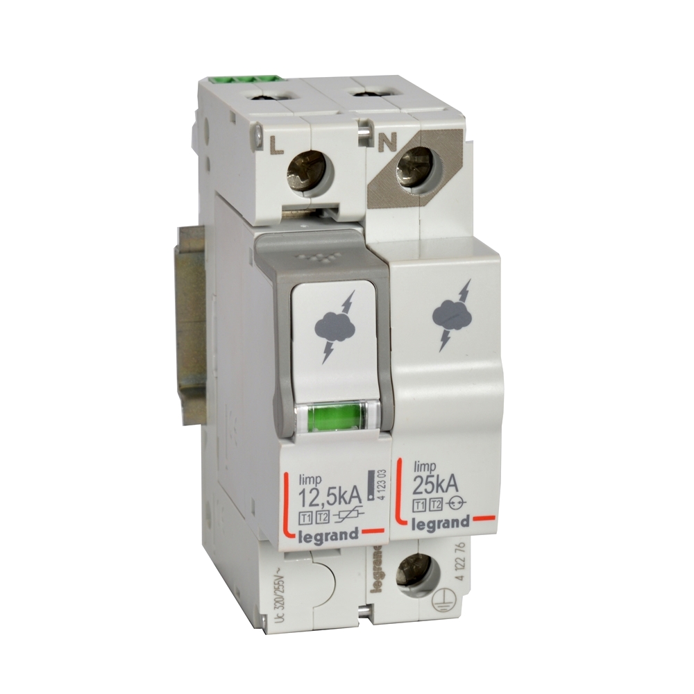 OCHRONNIK P-PRZEPIĘCIOWY T1+T2 12,5/60 1 BIEGUN Z TOREM NEUTRALNYM - 412276 - LEGRAND