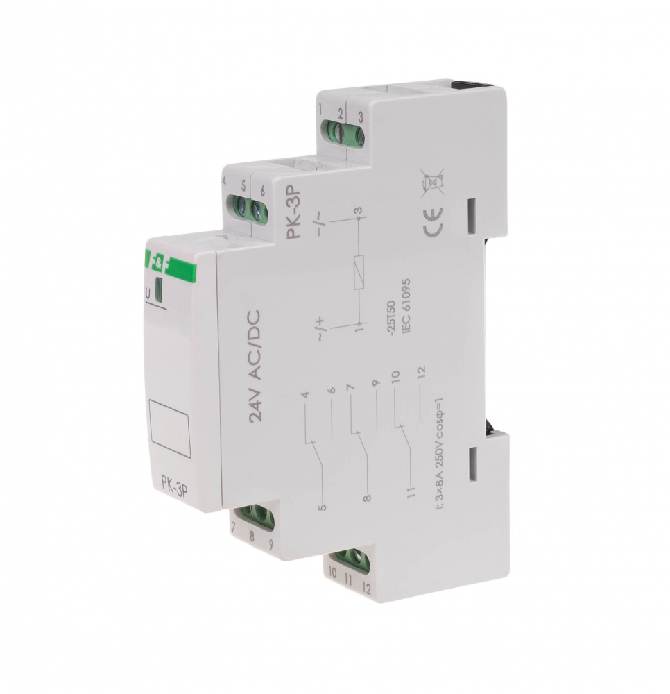 Przekaźnik elektromagnetyczny PK-3P 24V - PK-3P-24V - F&F