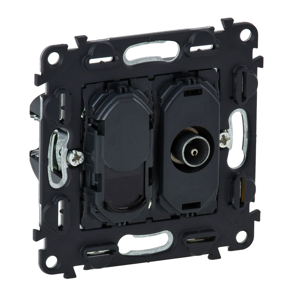 GNIAZDO TV/RJ45 MĘSKIE KAT.6 UTP VALENA ALLURE - 753055 - LEGRAND
