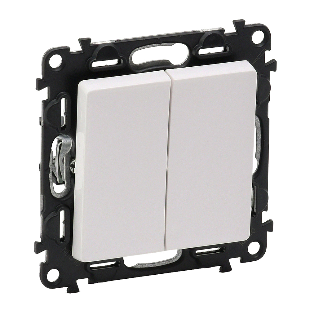 PRZYCISK PODWÓJNY PRZEŁĄCZY NO/NC 6A 250V BIAŁY VALENA LIFE - 752118 - LEGRAND