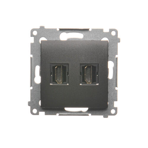 Gniazdo HDMI podwójne (moduł); antracyt - DGHDMI2.01/48 - KONTAKT SIMON