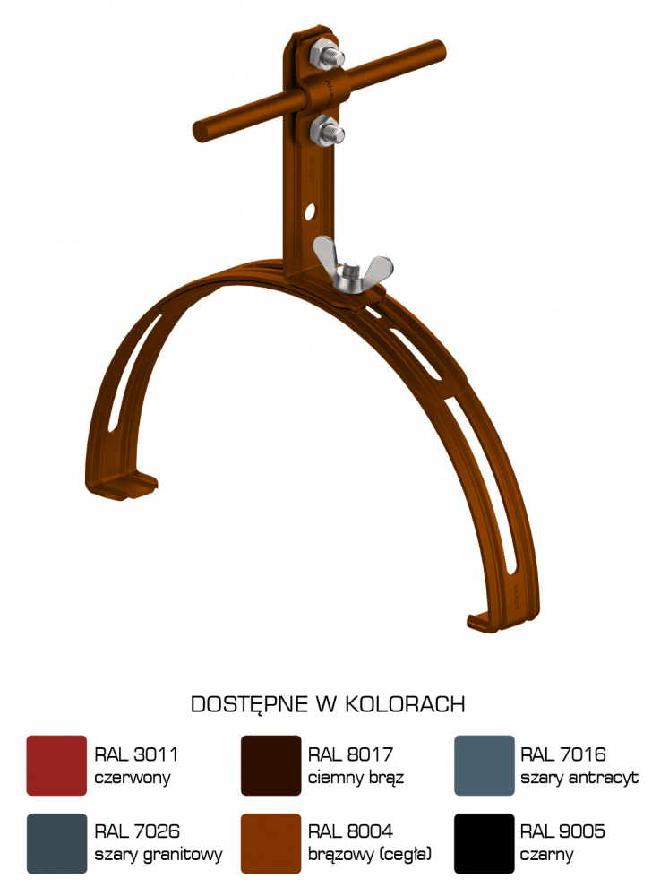 Uchwyt gąsiorowy rozsuwany Z-śruba H=12 cm /LA/* TYP AN-14E/LA/-N - D463244 - AN-KOM Sp. z o.o.