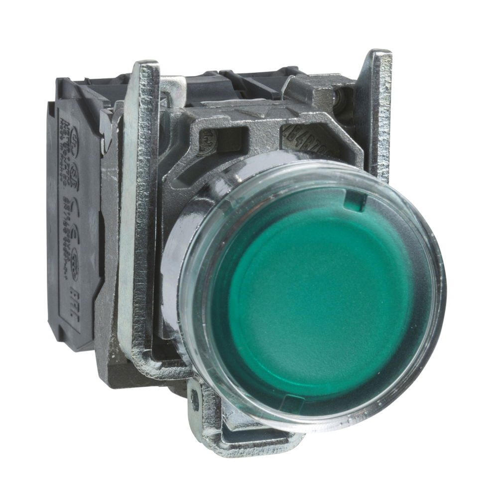PRZYCISK PŁASKI ZIELONY LED 110-120V METALOWY - XB4BW33G5 - SCHNEIDER ELECTRIC