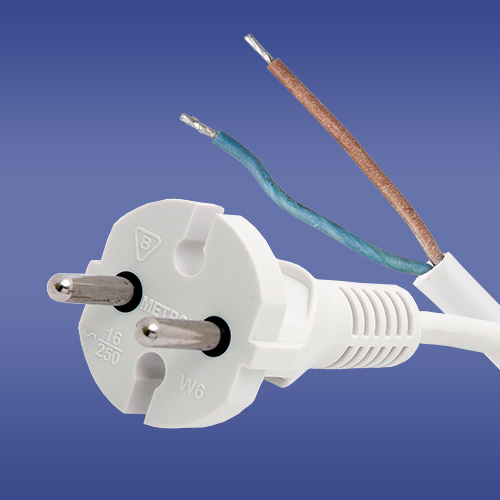 PRZEWÓD PRZYŁĄCZENIOWY 3M W-6 OMY SPZ 2X1 BIAŁY WTYCZKA PROSTA - 51.945 - ELEKTROPLAST OPATÓWEK