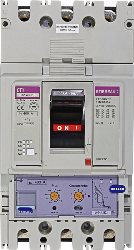 WYŁĄCZNIK MOCY 3P, 50KA, WYZW. ELEKTRONICZNY EB2 400/3E 400A 3P - 004671112 - ETI