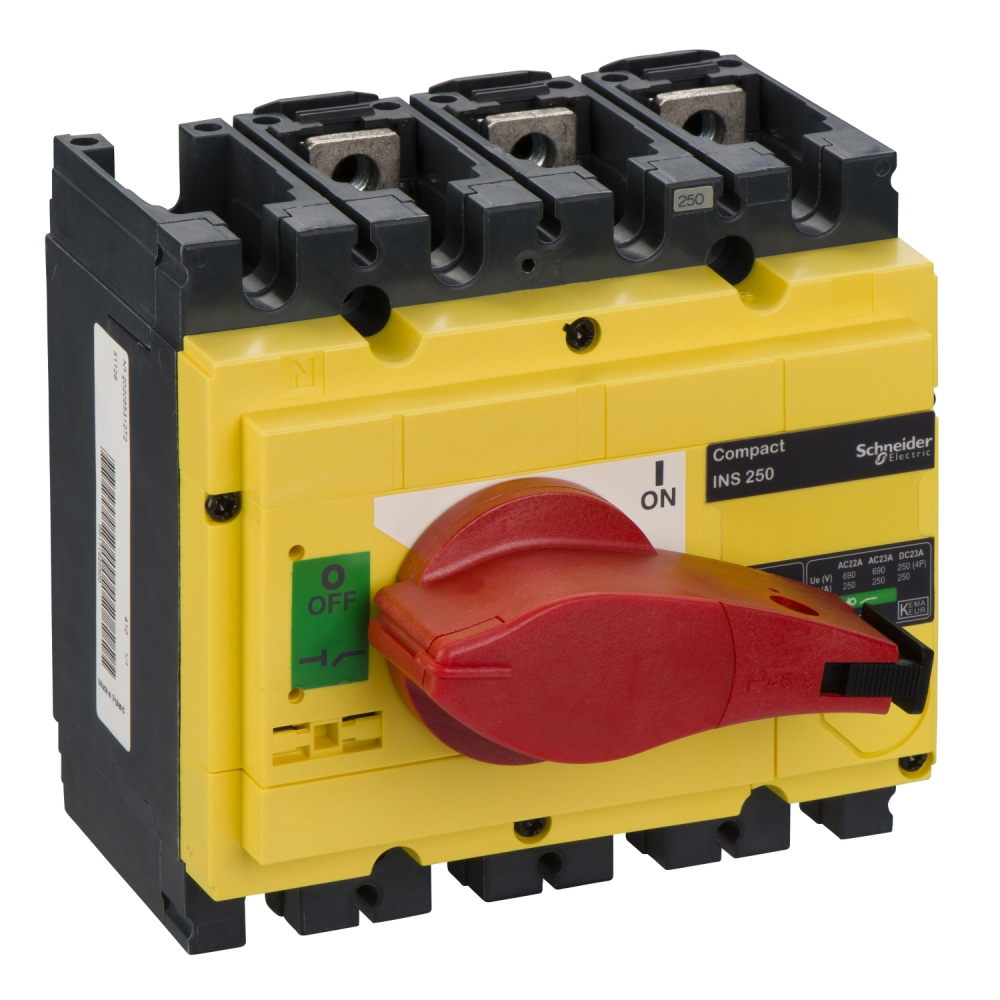ROZŁĄCZNIK 250A 3P INS250 ŻÓŁTO-CZERWONY - 31126 - SCHNEIDER ELECTRIC