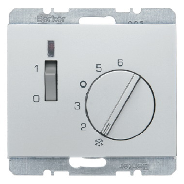 REGULATOR TEMPERATURY POMIESZCZENIA 24V Z ZESTYKIEM ZWIERNYM ELEMENTEM CENTRALNYM I ŁĄCZNIKIEM STAL SZLACHETNA LAKIEROWANA K.5 - 20317104 - HAGER
