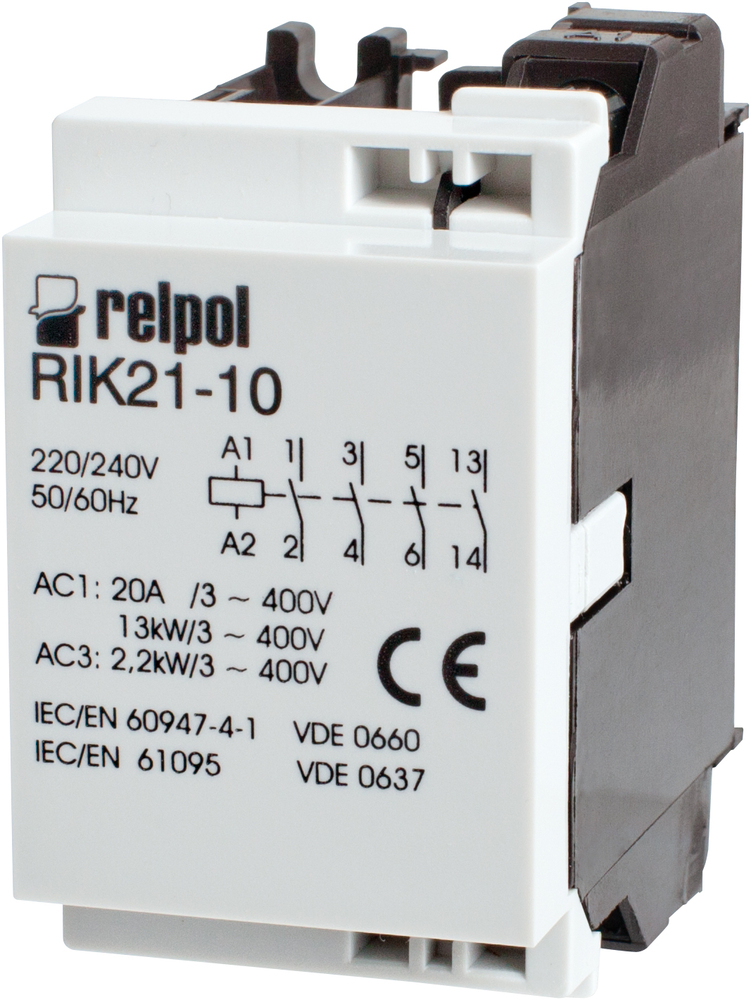 STYCZNIK INSTALACYJNY 3 BIEGUNY STYKI 3NO STYK POMOCNICZY 1NO STEROWANIE 230V RIK21-01-230 - 2608209 - RELPOL