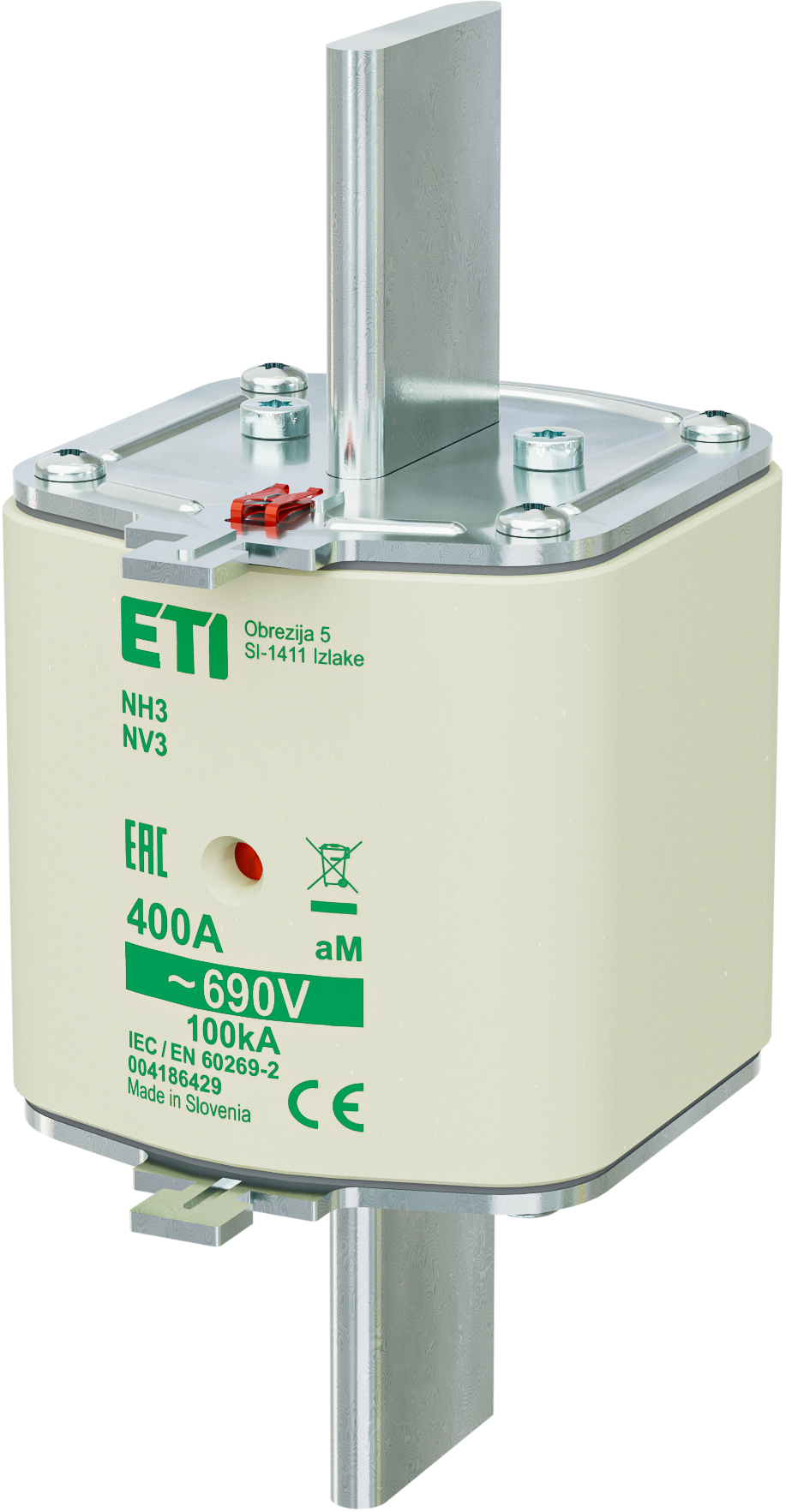 WKŁADKA TOPIKOWA NH - SILNIKOWA / KOMBI NH3 AM 400A/690V - 004186429 - ETI