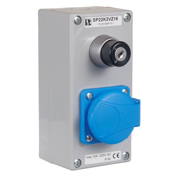 KASETA STEROWNICZA Z KLUCZEM I GNIAZDKIEM 230V - SP22K3VZ16\01-1 - SPAMEL