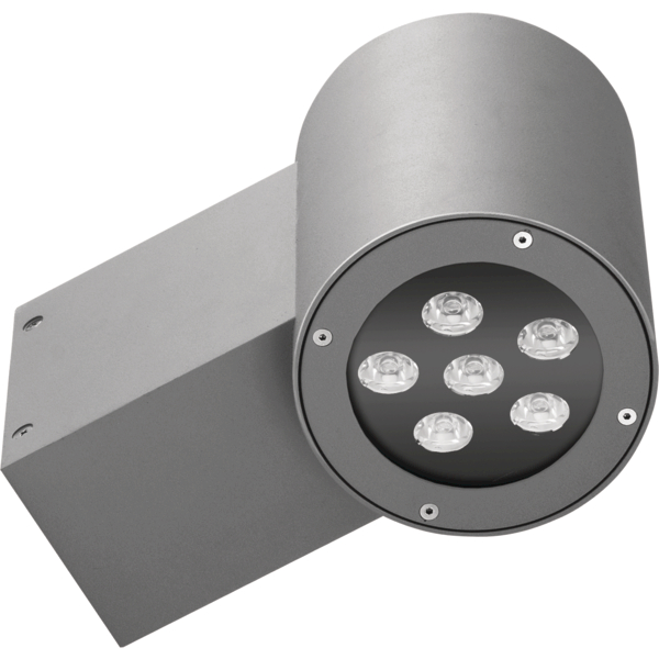 KINKIET ARCHITEKTONICZNY 6X2W BIAŁY 3000K IP65 10° SZARY ROTUNDA 2 LED ED - 140022.5L011.607 - LUG LIGHT