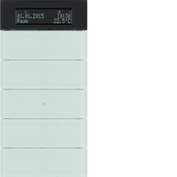 PRZYCISK PIĘCIOKROTNY Z REGULATOREM TEMPERATURY I WYŚWIETLACZEM SZKŁO BIAŁE B.IQ - 75665590 - HAGER