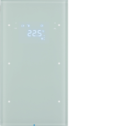 SENSOR DOTYKOWY PODWÓJNY Z REGULATOREM TEMPERATURY BIAŁY SZKŁO R.3 - 75642050 - HAGER
