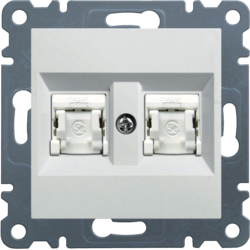 GNIAZDO KOMPUTEROWE PODWÓJNE 2X RJ45 KAT. 6 UTP BIAŁY LUMINA - WL2160 - HAGER