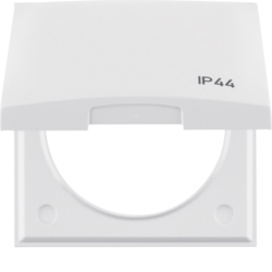 RAMKA Z POKRYWĄ Z NADRUKIEM "IP44" BIAŁY POŁYSK INTEGRO FLOW - 918282599 - HAGER