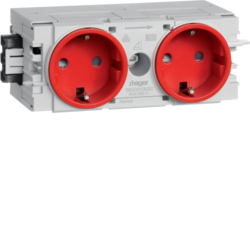 GNIAZDO SCHUKO PODWÓJNE WAGO C-PROFIL CZERWONE - GS20003020 - HAGER
