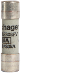 WKŁADKA BEZPIECZNIKOWA CYLINDRYCZNA 10X38 MM GPV 8 A 1000 V D.C. - LF308PV - HAGER