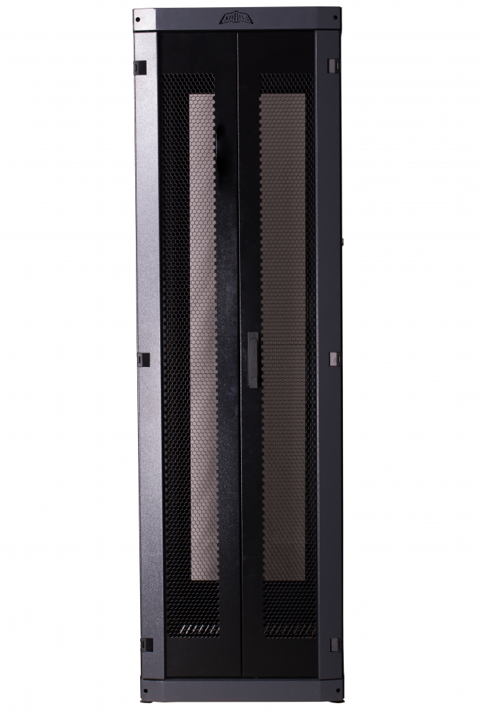 SZAFA 19" 42U 800X1000, DRZWI PRZEDNIE DZIELONE PERFOROWANE 80%, SKRÓCONA OSŁONA TYLNA PERFOROWANA TYP ACE - ACE19-42U-810-C-S5 - SABAJ