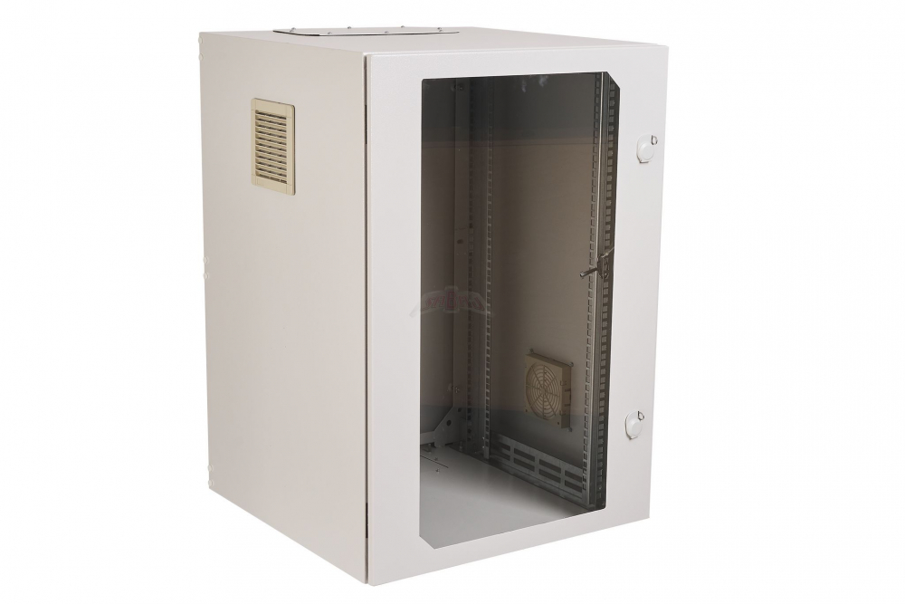 SZAFA WISZĄCA 19" 12UX600X600 MM IP 54, ŚCIANY BOCZNE PEŁNE, DRZWI Z SZYBĄ, ZEWNĘTRZNA, RAL 7035 - SWK19-12U-60-DS-Z - SABAJ