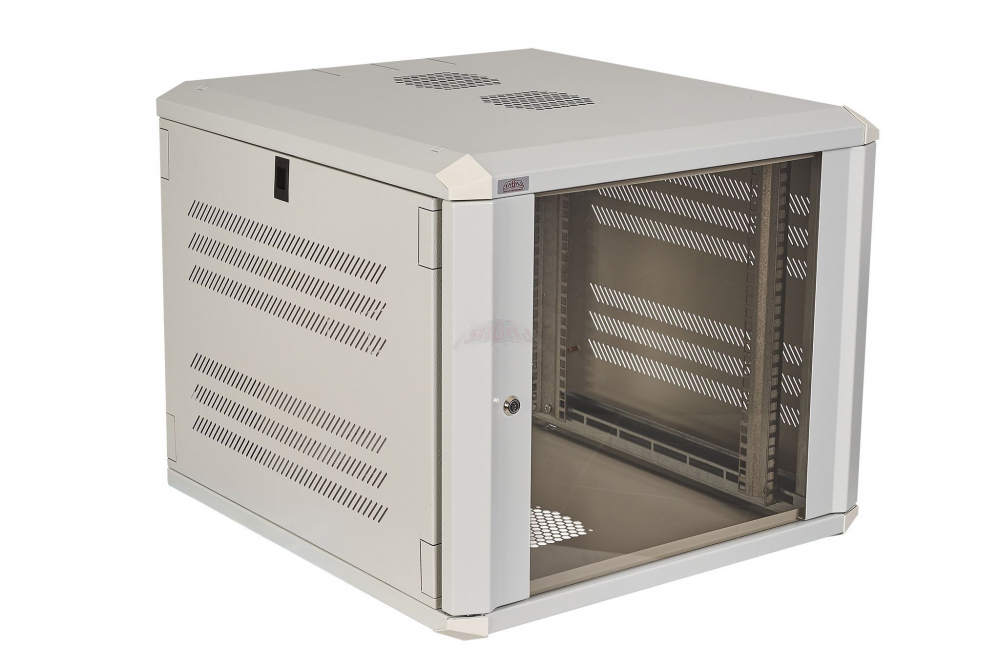 SZAFA WISZĄCA 19" 9U 470X600X600 IP30 DRZWI Z SZYBĄ OTWIERANE ŚCIANY BOCZNE - SIDE-O19-9U-60-DS-S - SABAJ