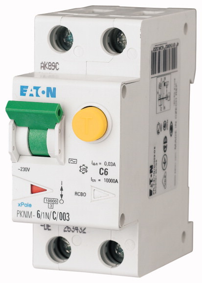 WYŁĄCZIK RÓŻNICOWY Z CZŁONEM NADPRĄDOWYM 1+N-BIEGUNOWY PKNM-6/1N/C/003-MW - 236017 - EATON