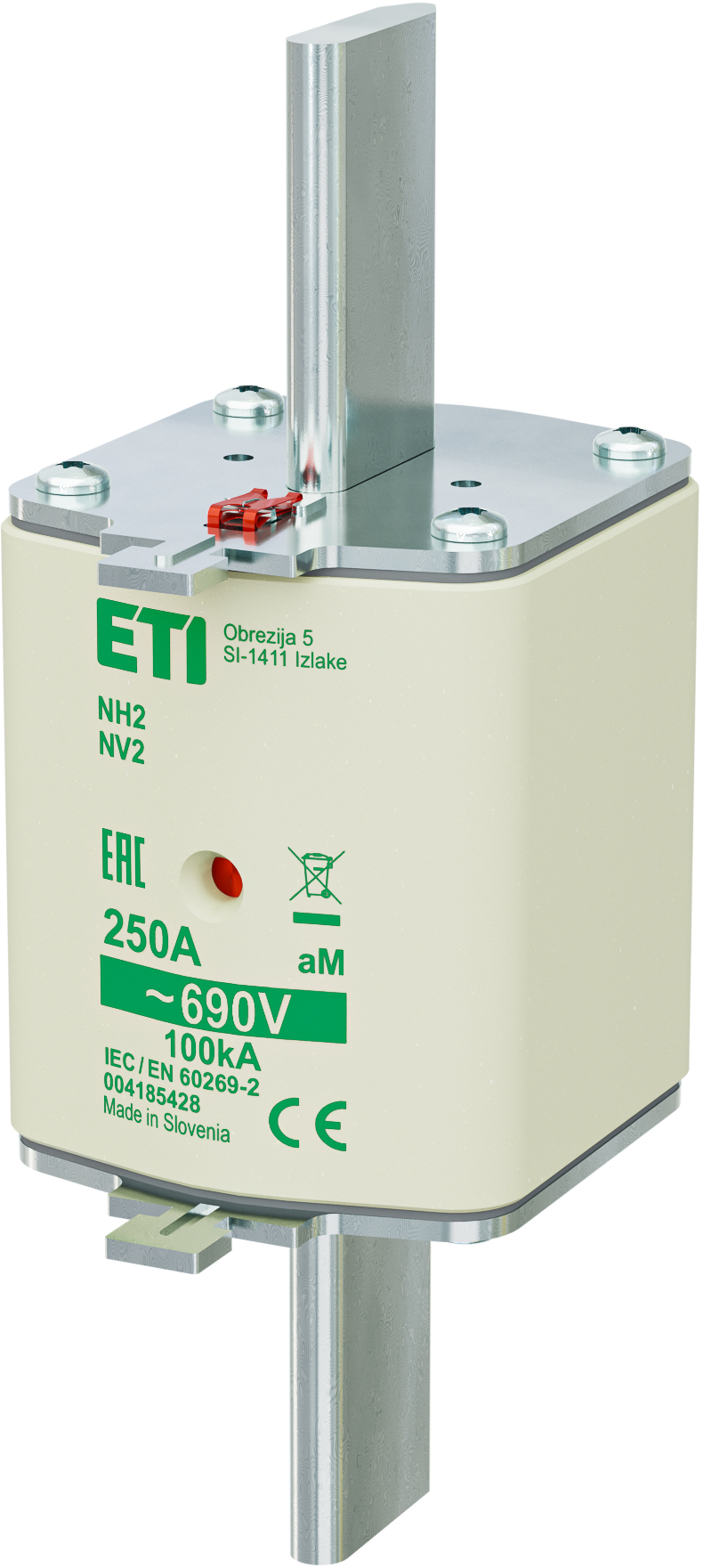 WKŁADKA TOPIKOWA NH - SILNIKOWA / KOMBI NH2 AM 250A/690V - 004185428 - ETI