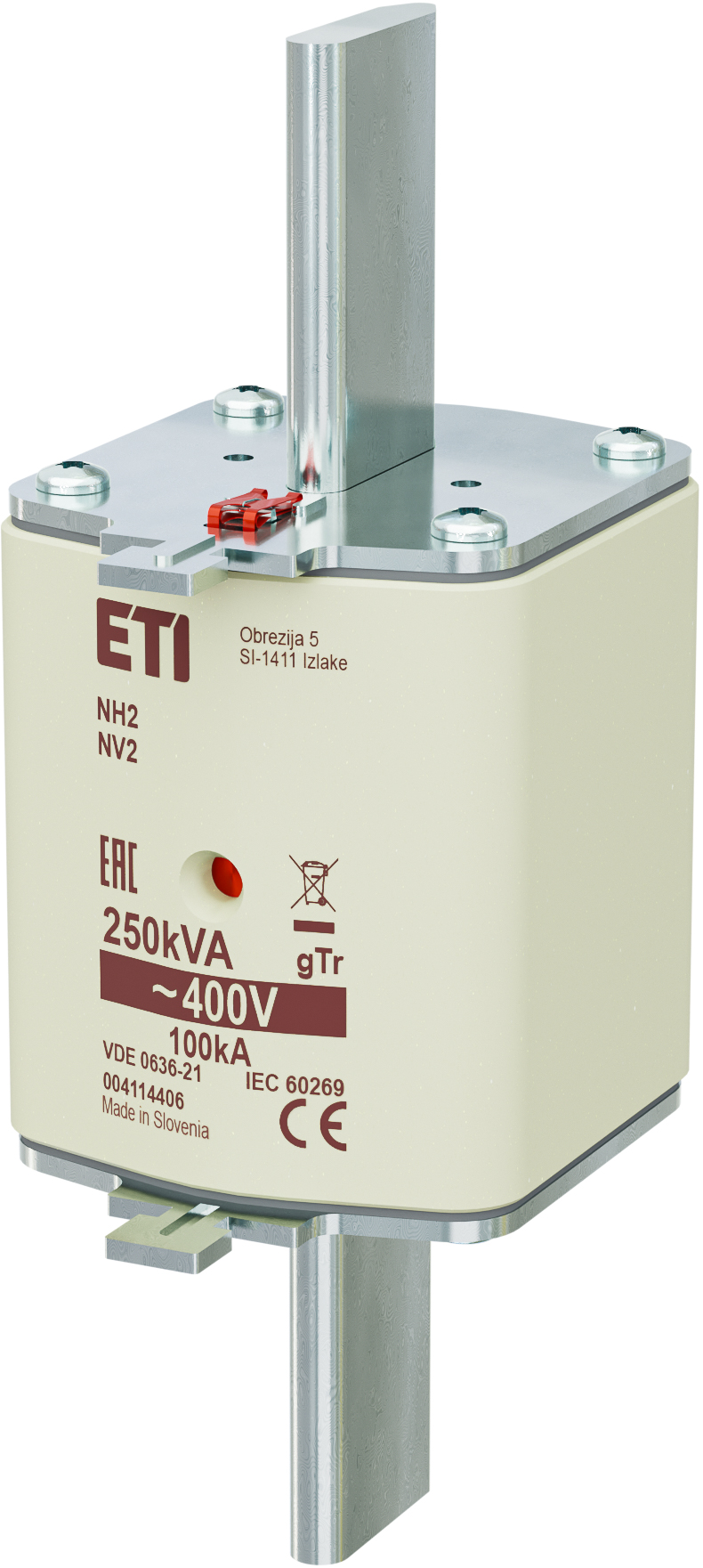 WKŁADKA TOPIKOWA NH - TRANSFORMATOROWA NH2 GTR 361A/400V 250KVA - 004114406 - ETI