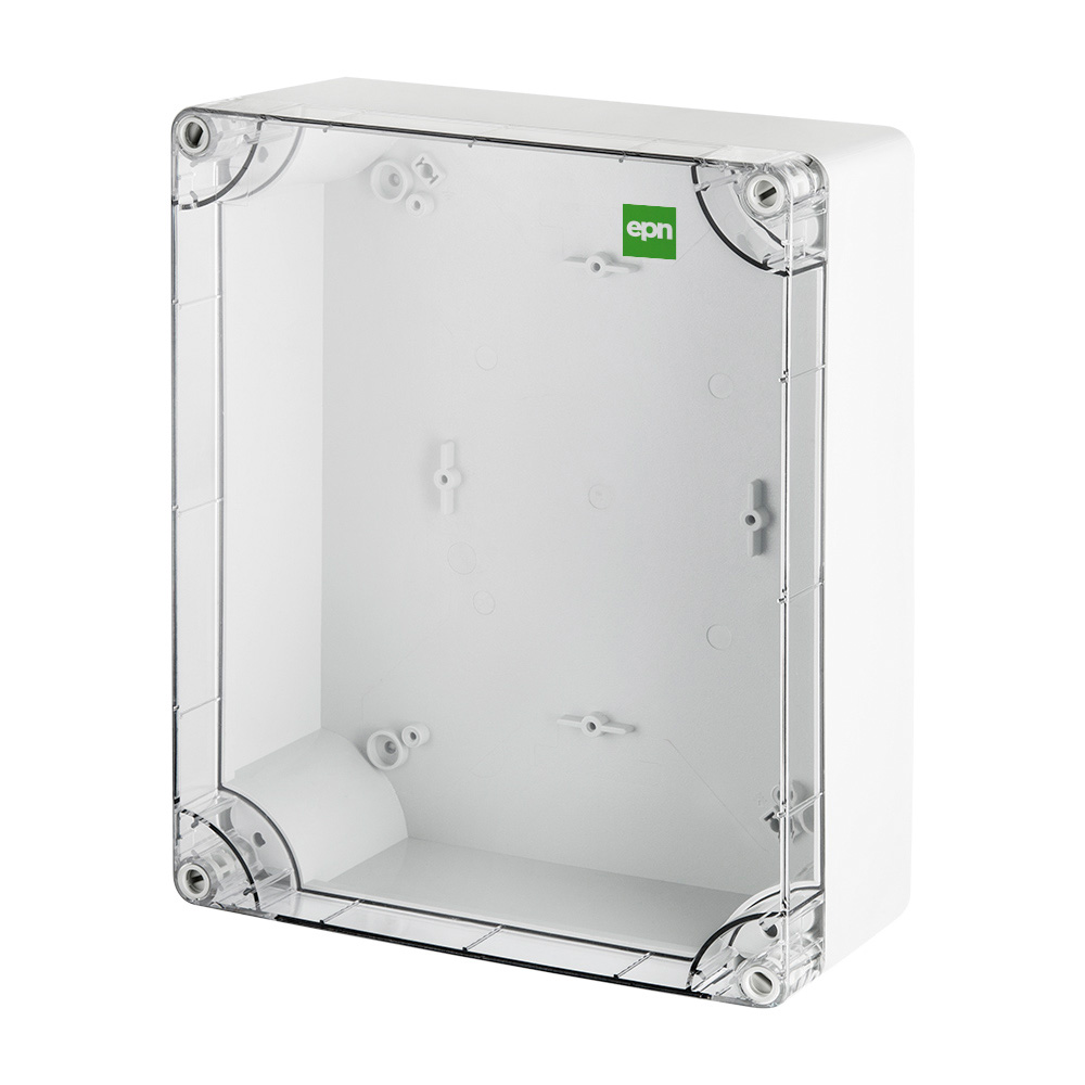 PUSZKA N/T 270X220X106 IP65 SZARY TRANSPARENTNY INDUSTRIAL - 2719-01 - ELEKTRO-PLAST NASIELSK