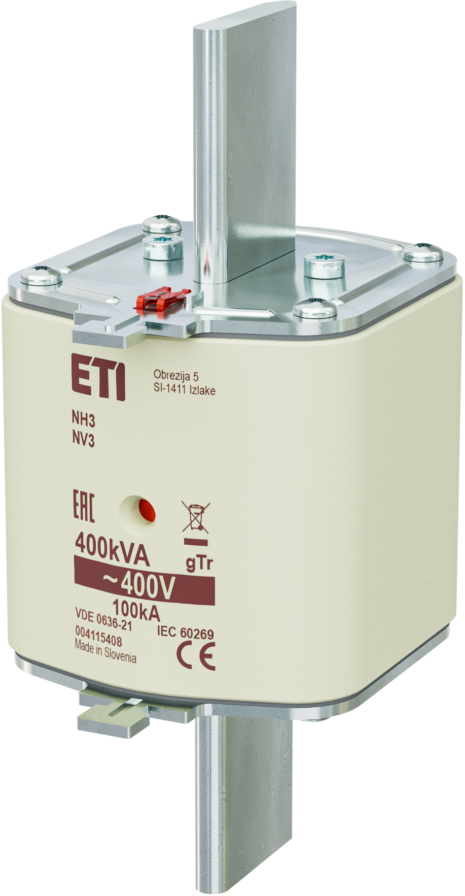 WKŁADKA TOPIKOWA NH - TRANSFORMATOROWA NH3 GTR 577A/400V 400KVA - 004115408 - ETI