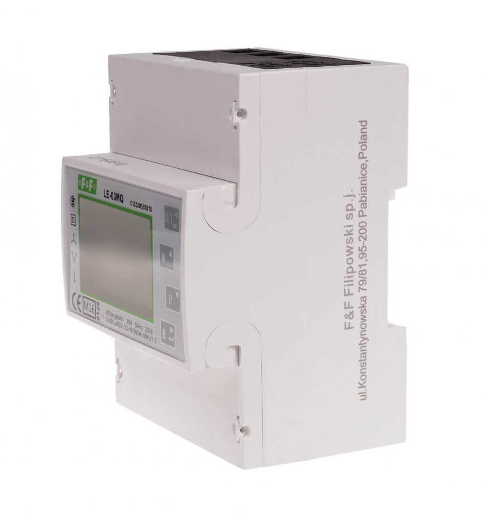 Trójfazowy licznik zużycia energii czynnej i biernej, Modbus RTU, 100(5)A; MID - LE-03MQ - F&F