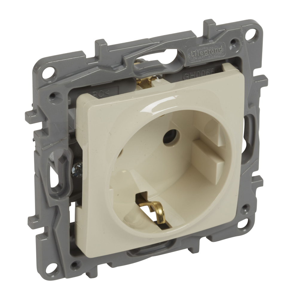 GNIAZDO SCHUKO POJEDYNCZE Z UZIEMIENIEM 16A KREMOWY NILOE. - 764639 - LEGRAND