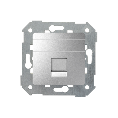 Pokrywa 1x gniazdo RJ45, płaska z żaluzją (moduł); aluminium - 82005-93 - KONTAKT SIMON