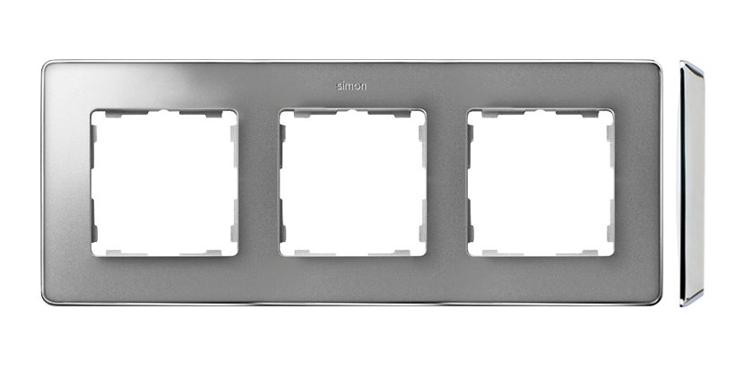 Ramka 3-krotna, Detail SELECT-metal, ALUMINIUM / podstawa Chrom - 8201630-093 - KONTAKT SIMON