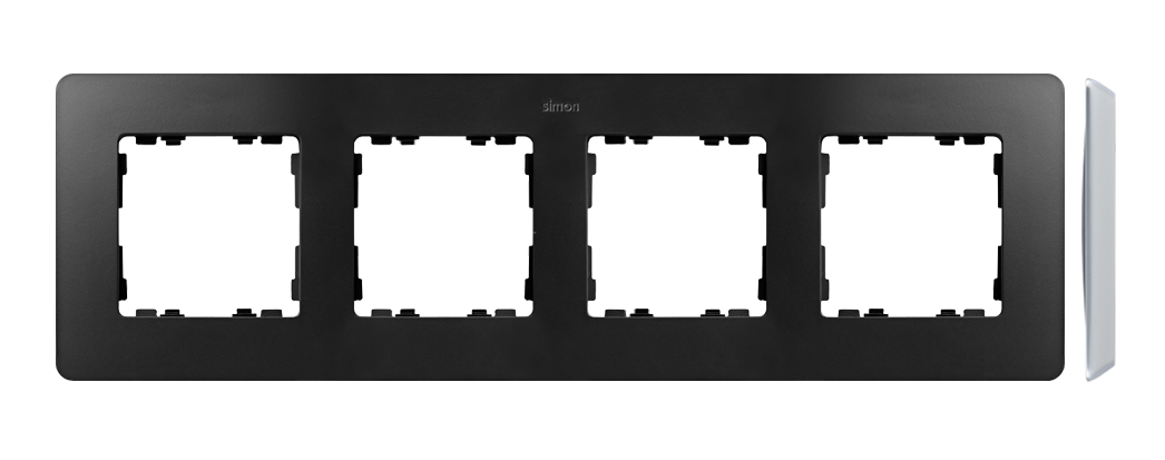 Ramka 4-krotna, Detail SELECT-metal, GRAFIT / podstawa Aluminium - 8201640-240 - KONTAKT SIMON