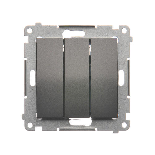 Łącznik potrójny z podświetleniem LED (moduł) 10AX, 250V~, szybkozłącza; antracyt - DW31L.01/48 - KONTAKT SIMON