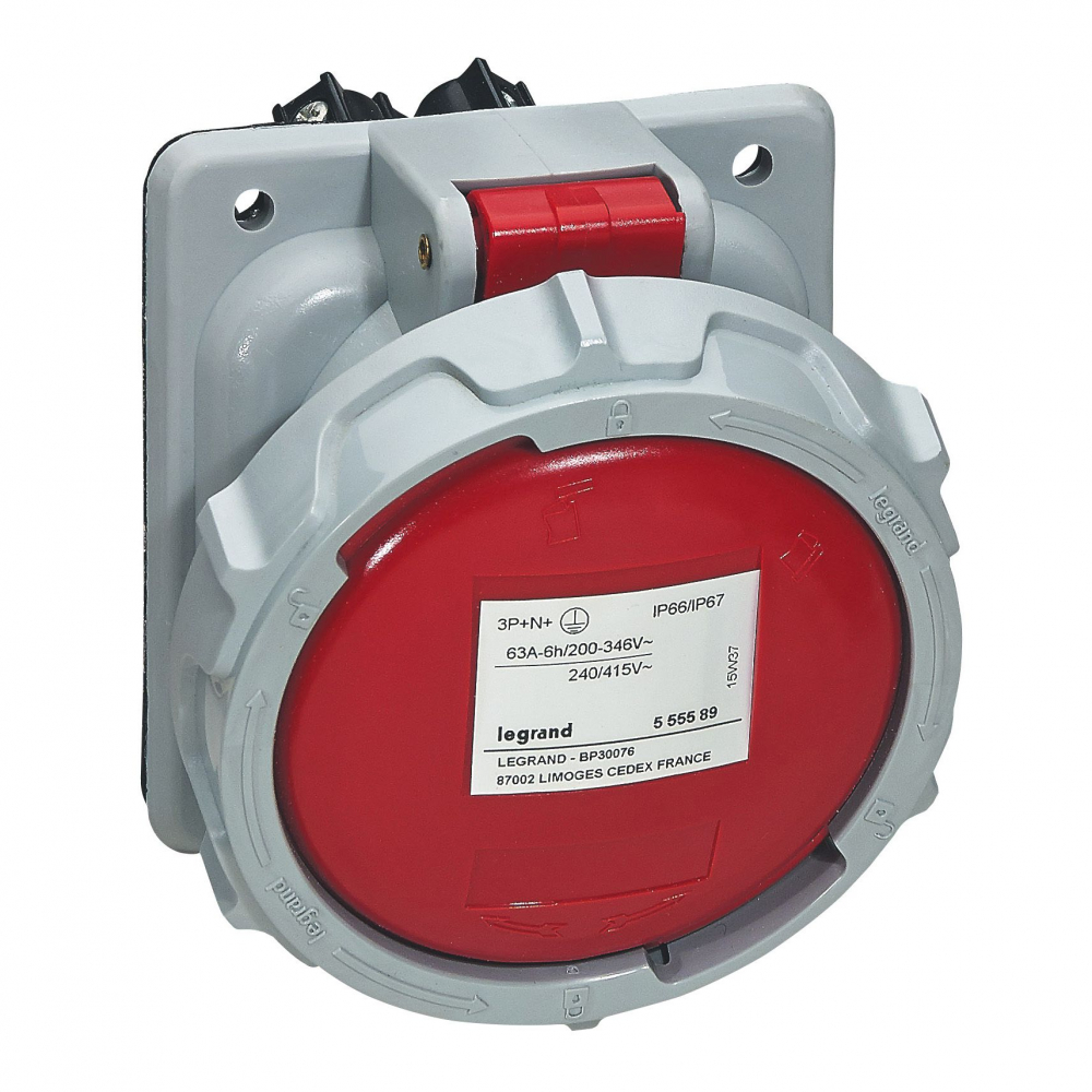 GNIAZDO TABLICOWE 63 A/415 V/3P+N+Z IP67 P17 - 555589 - LEGRAND