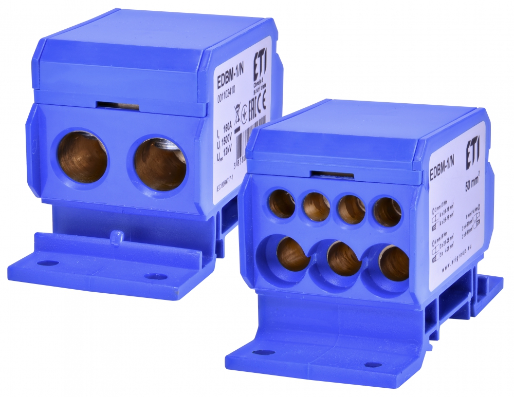 BLOK ROZDZIELCZY 160A (2X4-50MM2/3X2,5-25MM2+4X2,5-16MM2) NIEBIESKI EDBM-1/N - 001102410 - ETI